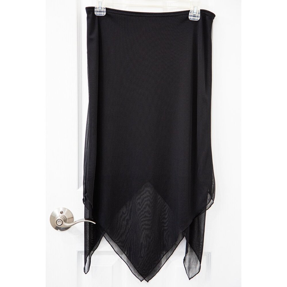 Heart Moon Star Y2K Black Half-Lined Skirt with Sheer Overlay, size M